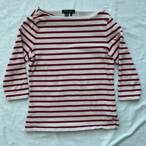 Ralph Lauren red&white stripe top